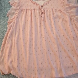 LC Lauren Conrad Blush Pink Ruffled Blouse